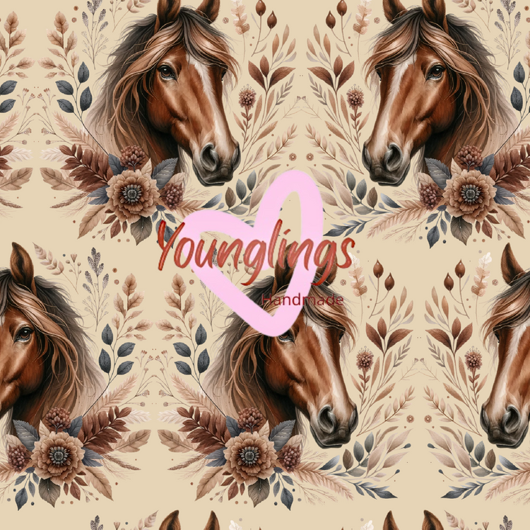 Boho Horses Scrub Top