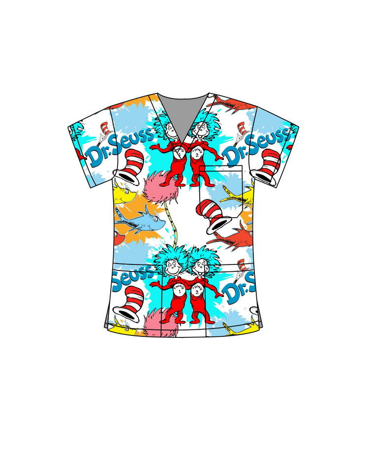 Thing 1 & Thing2 Scrub Top